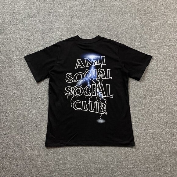 Anti Social Social Club Black T Shirt With Electric Lettering